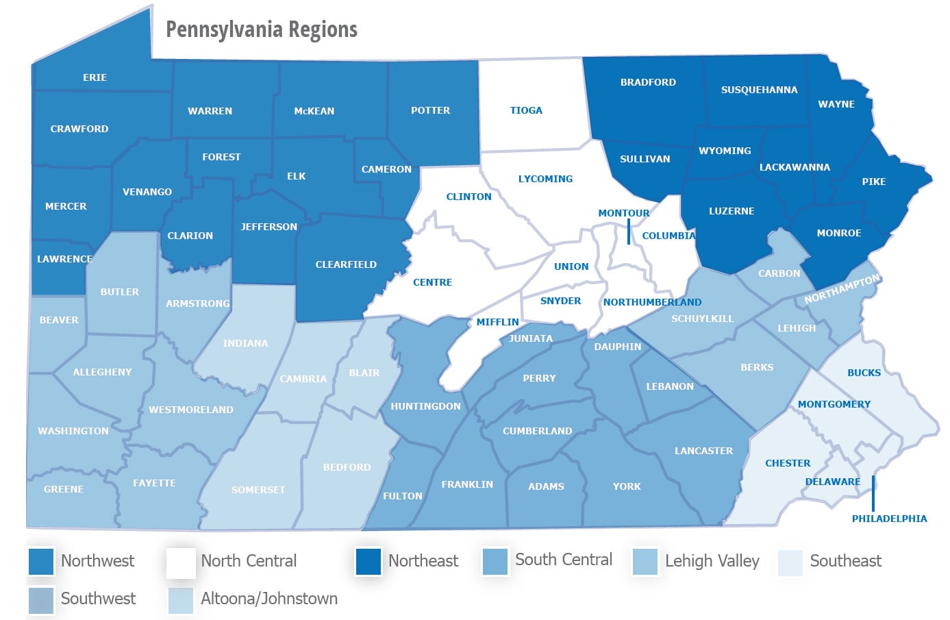 Pennsylvania county map